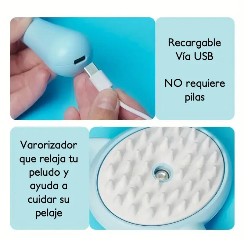 CEPILLO PARA MASCOTA CON VAPOR